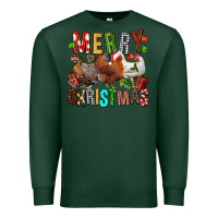 Sports Green Merry christmas chickens Premium Sweatshirt - FaDigitalArtStudio