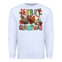 White Merry christmas chickens Premium Sweatshirt - FaDigitalArtStudio