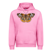 Fuchsia Pink Common Buckeye Butterfly Urban Hoodie - LillyAllenDesigns