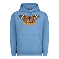 Pigment Pebble Blue Common Buckeye Butterfly Urban Hoodie - LillyAllenDesigns