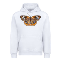 White Common Buckeye Butterfly Urban Hoodie - LillyAllenDesigns