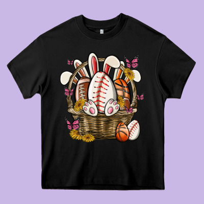 Easter Basket Sports Heavy Core Tee Designed By Maliassmallbusiness