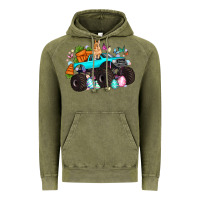 Vintage Olive monster truck easter Vintage Hoodie - Artiststas