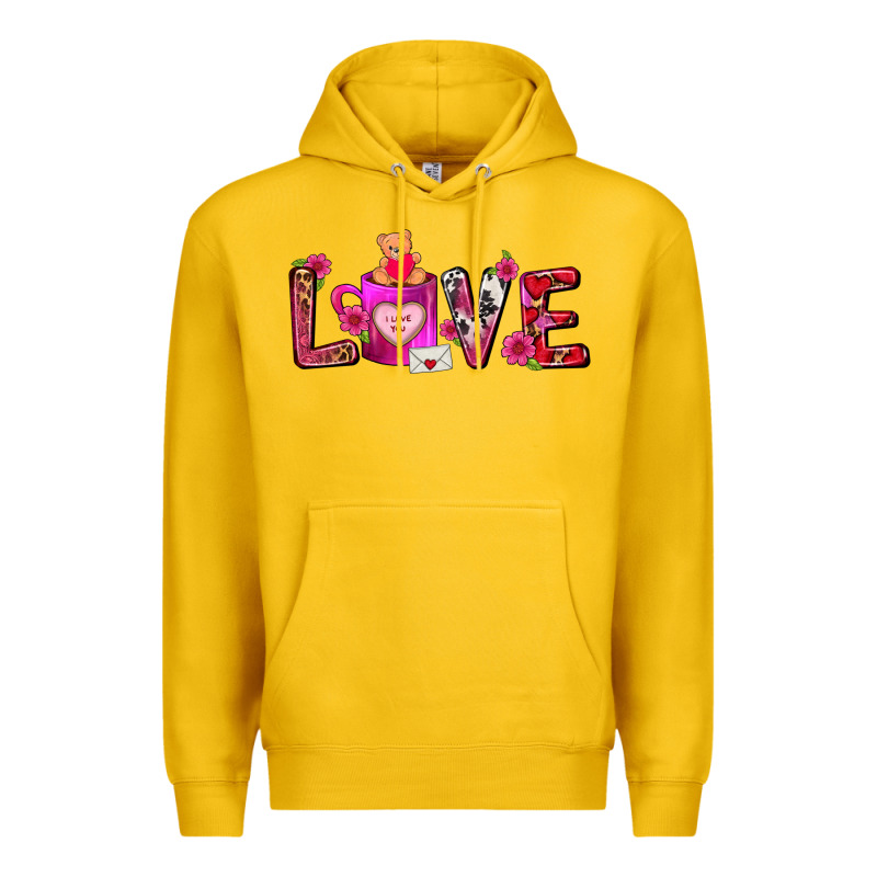 Love Coffee Mug Valentines Day Premium Hoodie by FaDigitalArtStudio | Teevron