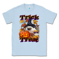 Dusty Blue Halloween Hedgehog Trick Or Treat Classic Tee - LillyAllenDesigns