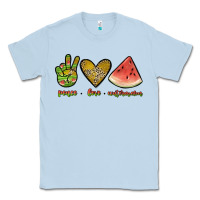 Dusty Blue peace love watermelon Classic Tee - JahusDesignShop