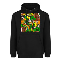 Black St. Patrick's Day Horse With Balloons Heavyweight Hoodie - FaDigitalArtStudio