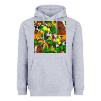 Heather Grey St. Patrick's Day Horse With Balloons Heavyweight Hoodie - FaDigitalArtStudio