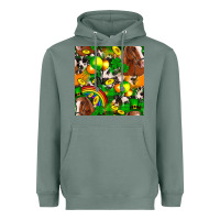 Sage St. Patrick's Day Horse With Balloons Heavyweight Hoodie - FaDigitalArtStudio