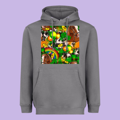 St. Patrick's Day Horse With Balloons Heavyweight Hoodie Designed By Fadigitalartstudio