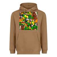Toasted Coconut St. Patrick's Day Horse With Balloons Heavyweight Hoodie - FaDigitalArtStudio