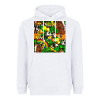 White St. Patrick's Day Horse With Balloons Heavyweight Hoodie - FaDigitalArtStudio