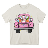 Cream easter bunny and truck Heavy Core Tee - MaliasSmallBusiness