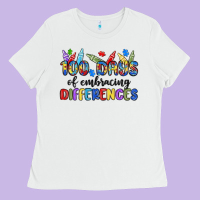 100 Days Of Embracing Differences Ladies Tee Designed By Maliassmallbusiness
