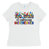 White 100 days of embracing differences Ladies Tee - MaliasSmallBusiness