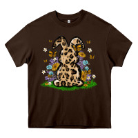 Chocolate Brown western floral bunny Heavy Core Tee - MaliasSmallBusiness