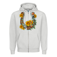 Dove Grey western leopard cowhide sunflowers horseshoe Zipper Hoodie - OliviaCreatesArt