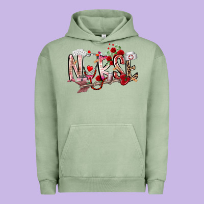 Nurse Valentines Day Urban Hoodie Designed By Racoondesign
