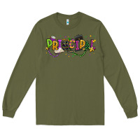 Army Green mardi gras principal Long Sleeve Tee - texasbilliewilder
