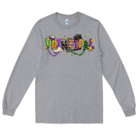 Heather Grey mardi gras principal Long Sleeve Tee - texasbilliewilder