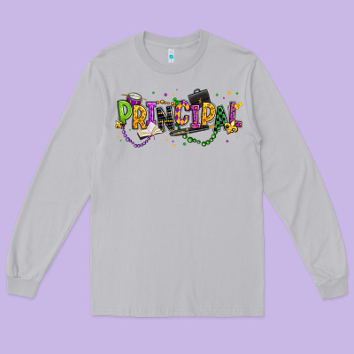 Mardi Gras Principal Long Sleeve Tee Designed By Texasbilliewilder