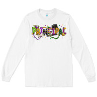 White mardi gras principal Long Sleeve Tee - texasbilliewilder