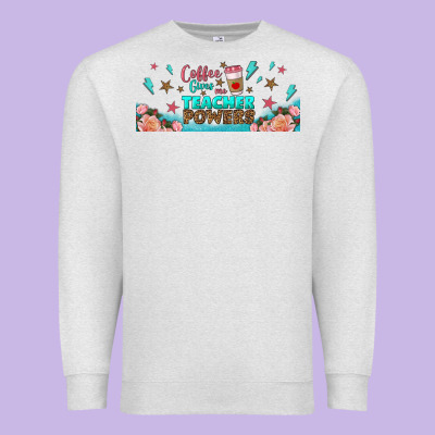 Coffe Gives Me Teacher Powers Libbey Glass Premium Sweatshirt Designed By Bundleandbundleshop