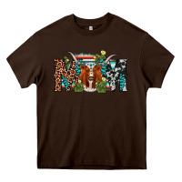 Chocolate Brown longhorn mom Heavy Core Tee - AdoDesignShop