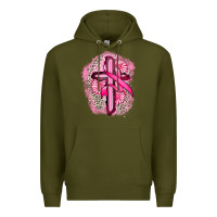Army Green breast cancer cross Premium Hoodie - FaDigitalArtStudio