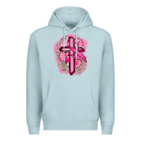 Blue Mist breast cancer cross Premium Hoodie - FaDigitalArtStudio