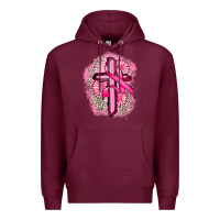 Burgundy breast cancer cross Premium Hoodie - FaDigitalArtStudio
