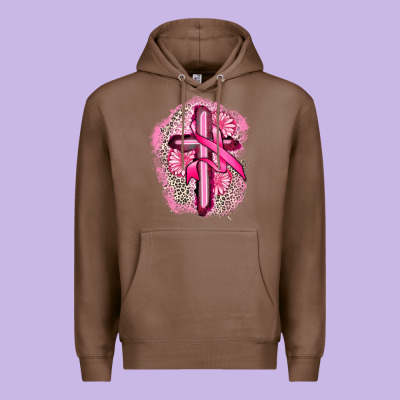 Breast Cancer Cross Premium Hoodie Designed By Fadigitalartstudio