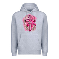 Heather Grey breast cancer cross Premium Hoodie - FaDigitalArtStudio