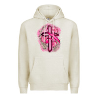 Oatmeal Heather breast cancer cross Premium Hoodie - FaDigitalArtStudio