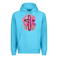 Ocean Blue breast cancer cross Premium Hoodie - FaDigitalArtStudio