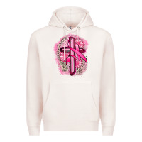 Pale Pink breast cancer cross Premium Hoodie - FaDigitalArtStudio