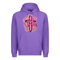 Purple breast cancer cross Premium Hoodie - FaDigitalArtStudio