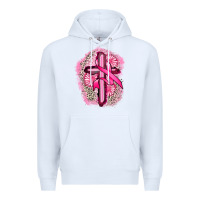 White breast cancer cross Premium Hoodie - FaDigitalArtStudio