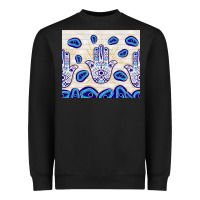 Evil Eyes With White Wooden Pattern Heavyweight Sweatshirt | Teevron