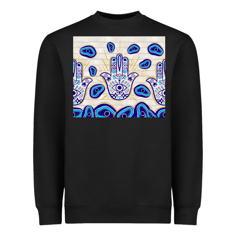 Evil Eyes With White Wooden Pattern Heavyweight Sweatshirt by TumblerDesignByShophia | Teevron