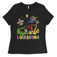 Black louisiana mardi gras Ladies Tee - MaliasSmallBusiness