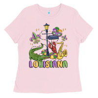 Bubblegum Pink louisiana mardi gras Ladies Tee - MaliasSmallBusiness