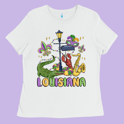 Louisiana Mardi Gras Ladies Tee Designed By Maliassmallbusiness