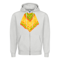 Dove Grey mexican poncho fa element Zipper Hoodie - FaDigitalArtStudio