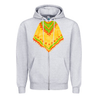 Heather Grey mexican poncho fa element Zipper Hoodie - FaDigitalArtStudio