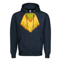 Navy mexican poncho fa element Zipper Hoodie - FaDigitalArtStudio
