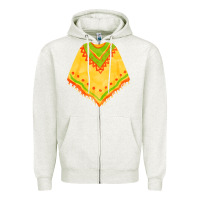Oatmeal Heather mexican poncho fa element Zipper Hoodie - FaDigitalArtStudio