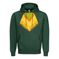 Sports Green mexican poncho fa element Zipper Hoodie - FaDigitalArtStudio