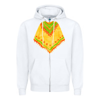 White mexican poncho fa element Zipper Hoodie - FaDigitalArtStudio