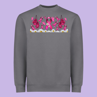 Cancer Ribbon With Daisy Heavyweight Sweatshirt Designed By Tumblerdesignbyshophia
